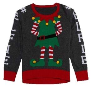 Well Worn Holiday Elfie Sweater Charcoal Grey Sz 2T